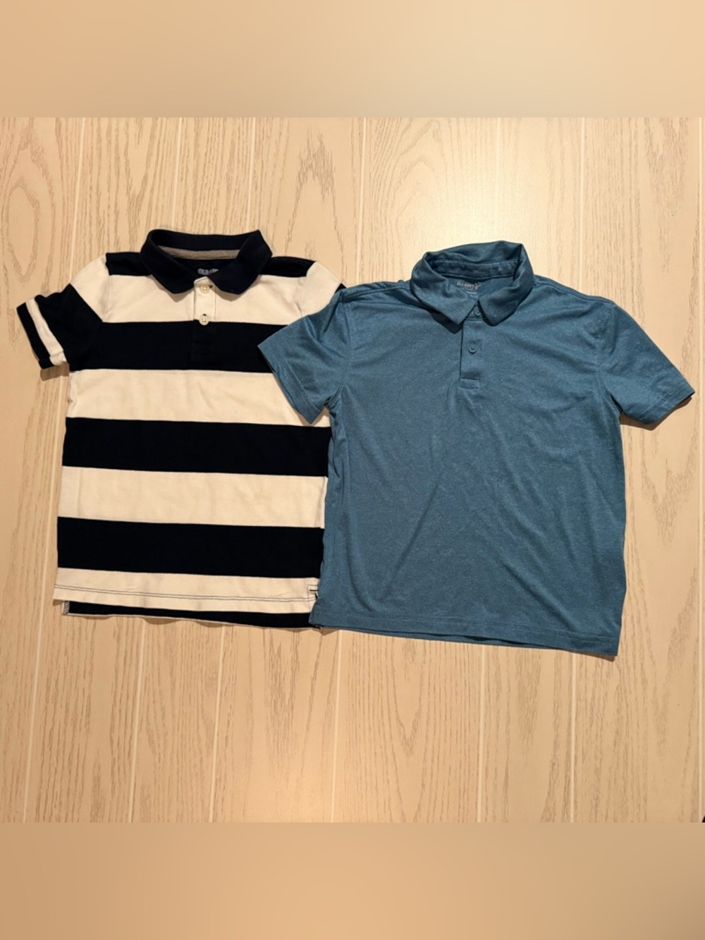 Old Navy Boys Polo Shirt Bundle XS 5 Blue Striped School Uniform Lot of 2